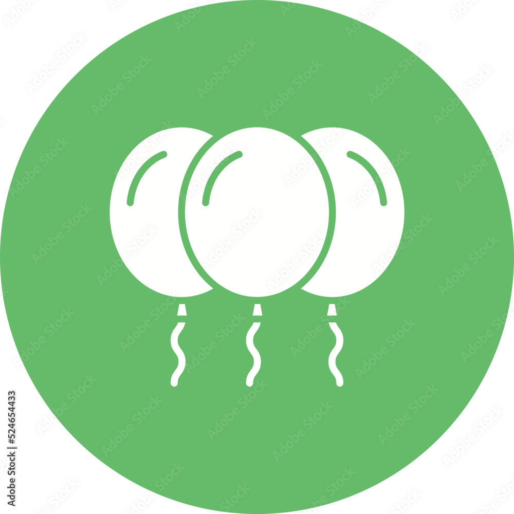 Poster Balloons Glyph Circle Background Icon