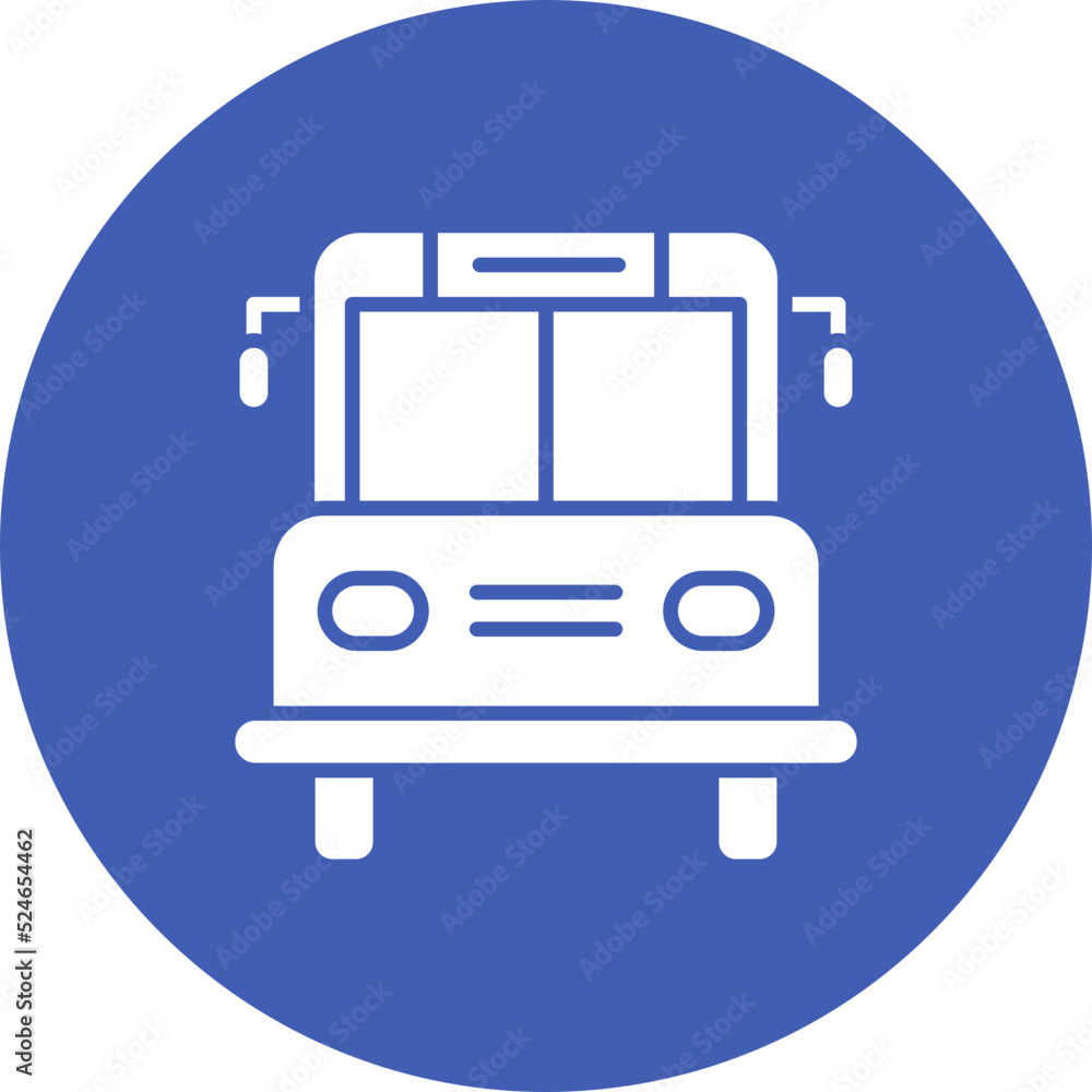 Poster School Bus Glyph Circle Background Icon