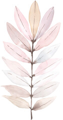 Pink Leaves Watercolor