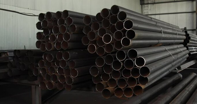 Stack of galvanized iron pipes