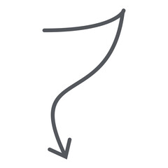 Arrow Line Hand Drawn Aesthetics Doodle