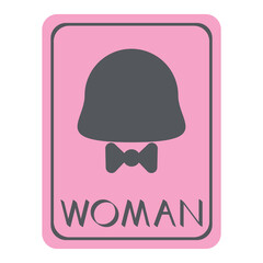 Toilet Restroom Woman Female Door Sign Symbol Logo Signage Board Notice