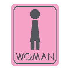 Toilet Restroom Woman Female Door Sign Symbol Logo Signage Board Notice