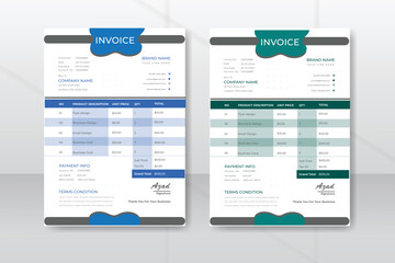 Corporate minimalist Invoice template design for  marketing agency