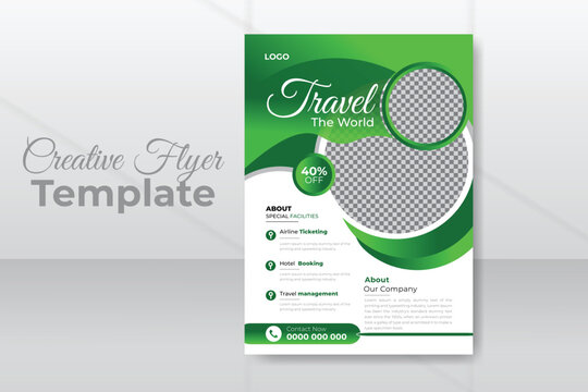 Business flyer template design for travel agency