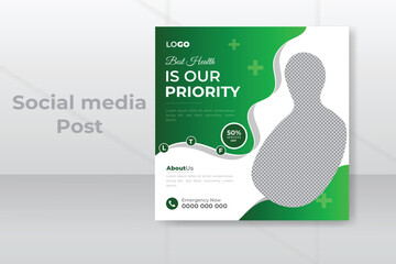 Medical social media post. healthcare social media Design.