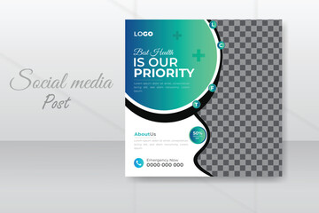 Medical social media post. healthcare social media Design.