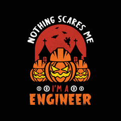 Engineer Halloween svg T-Shirt Design