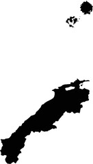 Silhouette of Japan country map,map of Shimane