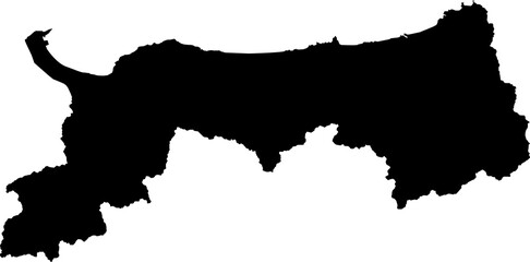 Silhouette of Japan country map,map of tottori