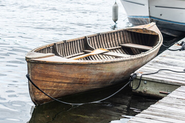 A single Row boat on the lake