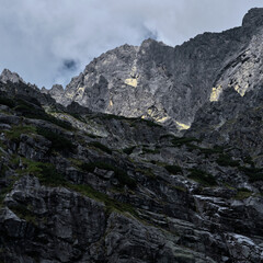 Majestic rocky mountains of the High Tatras in Slovakia