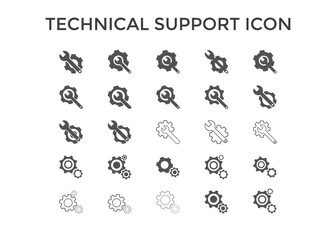 technical support icons Vector illustration. Tech support for SEO, Website and mobile apps.
