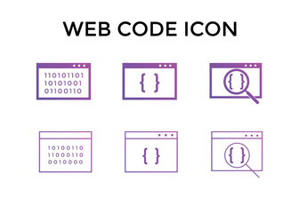 Web code icons. Website coding icon symbol
