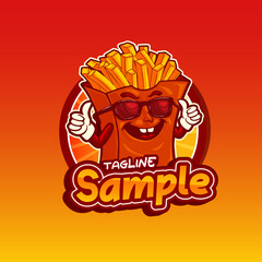 french fries chip mascot character
