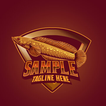 channa fish template mascot logo vector
