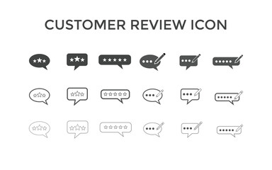 Set of Feedback or Customer review icons Vector illustration. Customer 5 star review sign symbol for SEO, web and mobile apps
