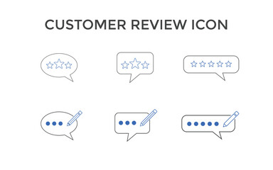 Set of Feedback or Customer review line icons Vector illustration. Customer 5 star review sign symbol for SEO, web and mobile apps colorful
