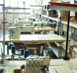 Knitting equioment at the factory view