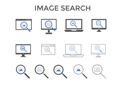 Set of music search icon vector illustrations. Used for SEO or websites.
