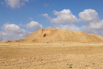Mountains and rocks in the Judean Desert in the territory of Israel.