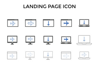 Set of landing page icons. Used for SEO or websites. colorful icon