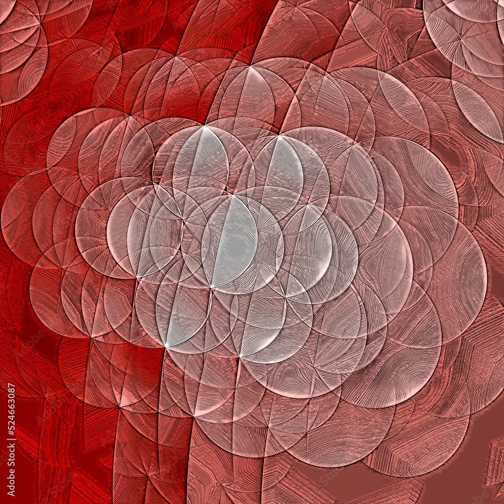 Aufkleber scarlet and red creative image from overlapping discs on a light background