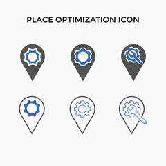 Set of place optimization icons.