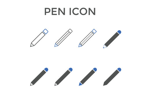 Set of Pen, pencil icons. Drawing tools icon set
