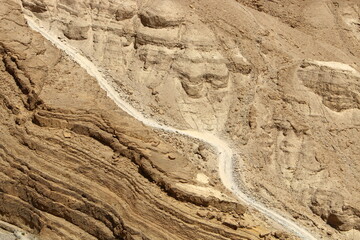 Mountains and rocks in the Judean Desert in the territory of Israel.