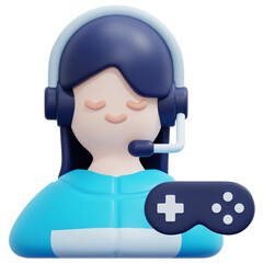 gamer 3d render icon illustration