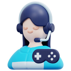 gamer 3d render icon illustration
