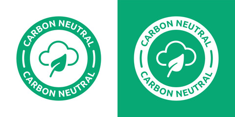 Carbon neutral label badge icon vector symbol illustration.