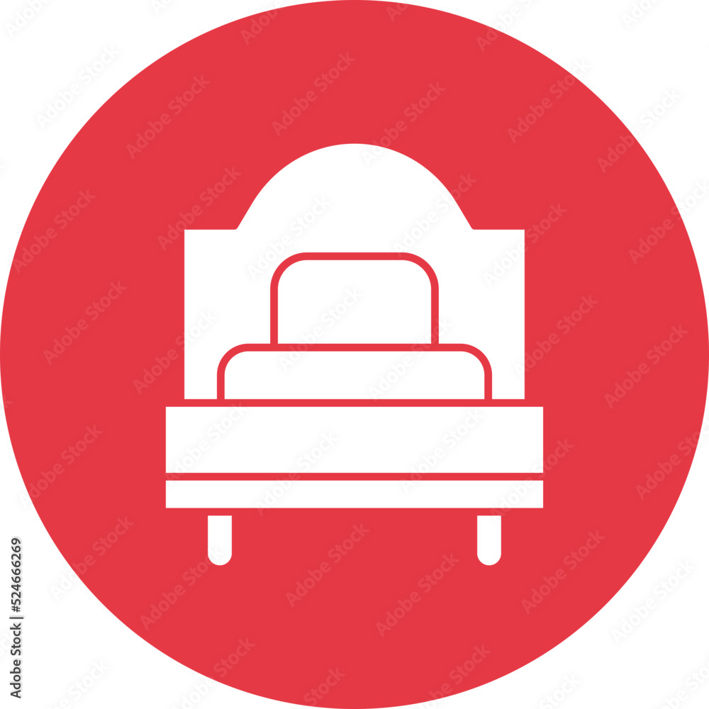 Poster Single Bed Glyph Circle Background Icon