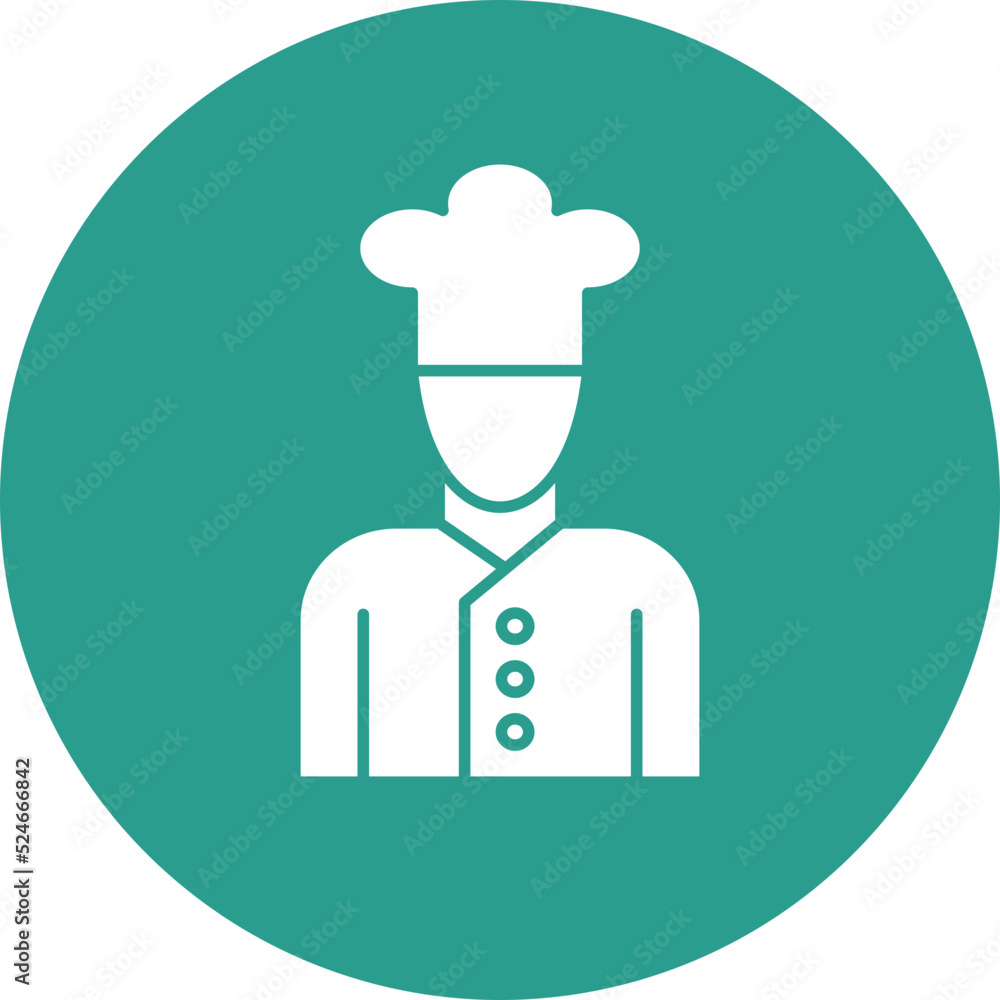 Wall mural Chef Glyph Circle Background Icon