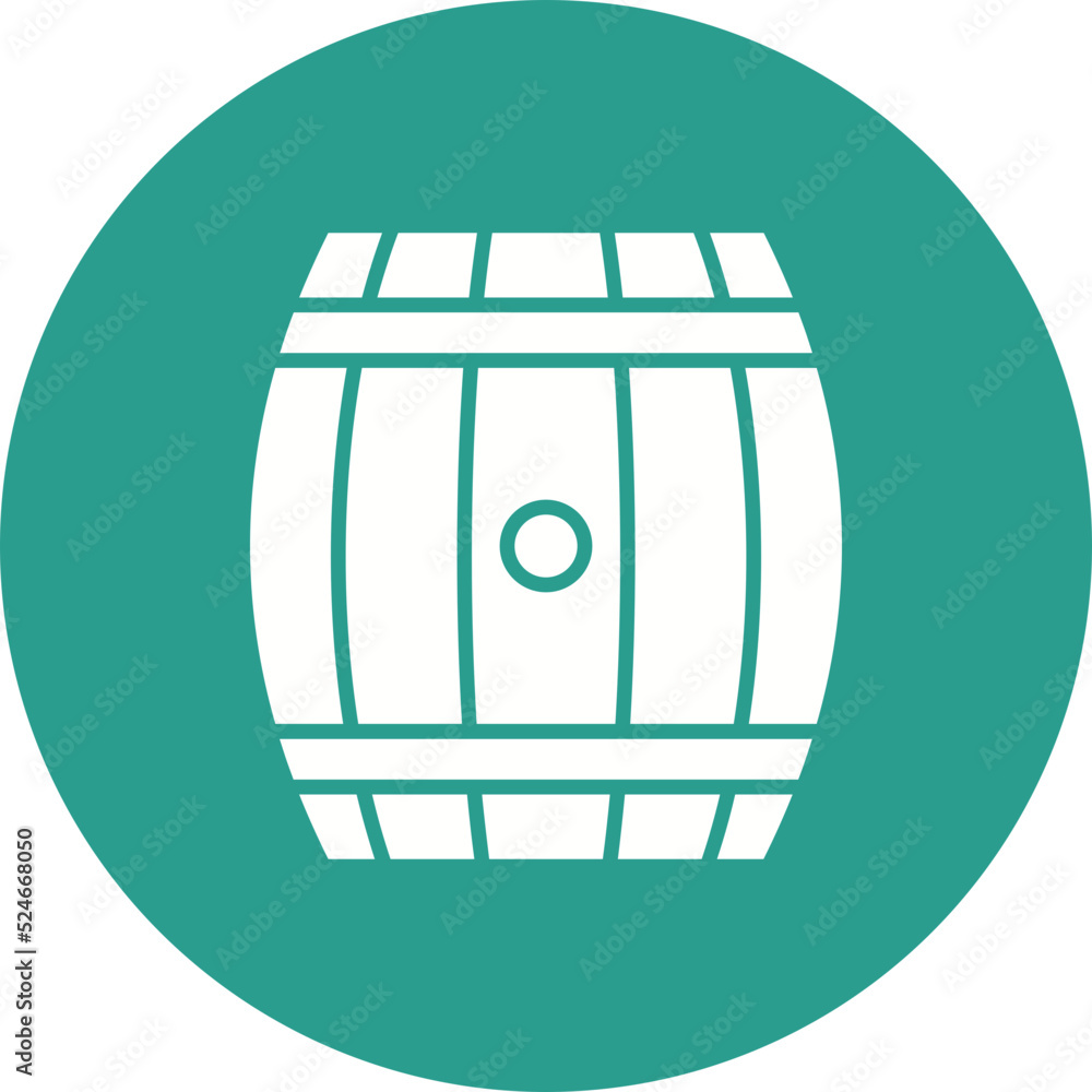 Poster Barrel Glyph Circle Background Icon