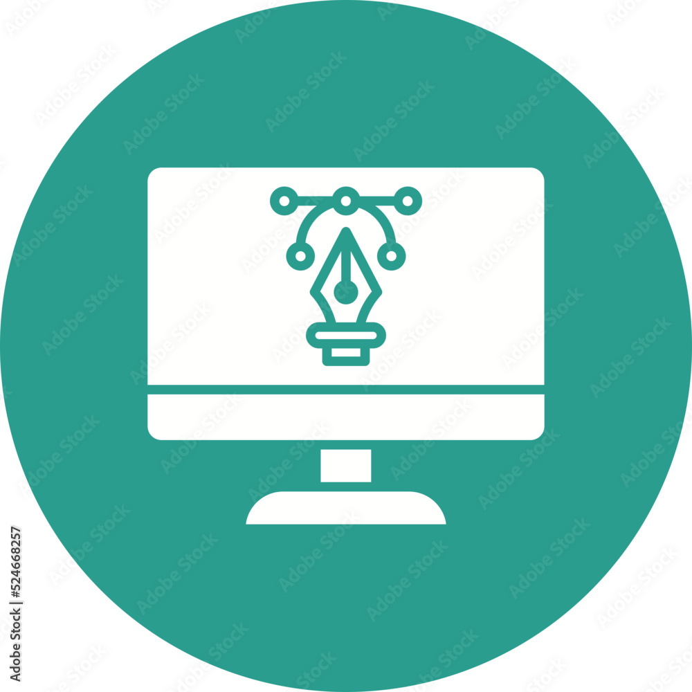 Poster web vector design glyph circle background icon