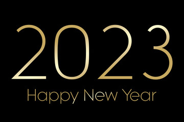 2023 HAPPY NEW YEAR in gold writing
