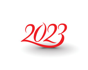 Happy New Year 2023 Text Typography Design Patter, Vector illustration.