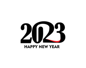 Happy New Year 2023 Text Typography Design Patter, Vector illustration.