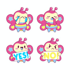 cute little butterfly vector illustration set