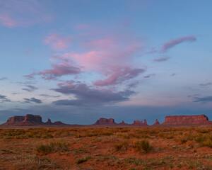 monument valley pink sky blue desert