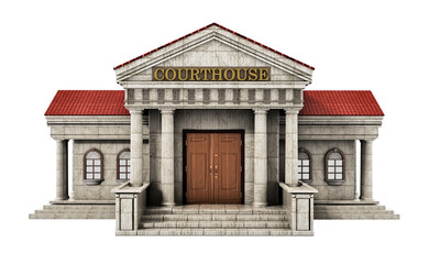 Obraz premium Courthouse building on transparent background. 3D illustration