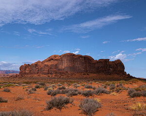 monument valley desert mountain blue skies