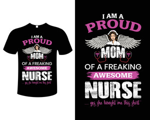 Nurse Typographic T-Shirt Design Vector Illustration Template