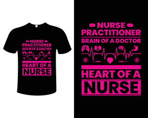 Nurse Typographic T-Shirt Design Vector Illustration Template
