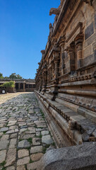 Fototapeta na wymiar Symmetry on stone that stands the test of time, Dharasuram, Tamil Nadu, India