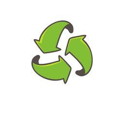 hand drawn triangular swirl arrow recycling concept