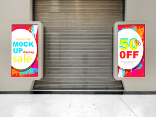 Electronic blank Billboard in  a commercial department store, mockup and advertisement concept