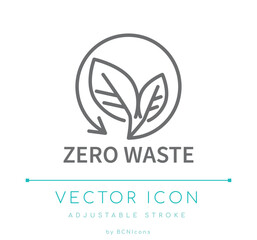 Zero Waste Line Icon